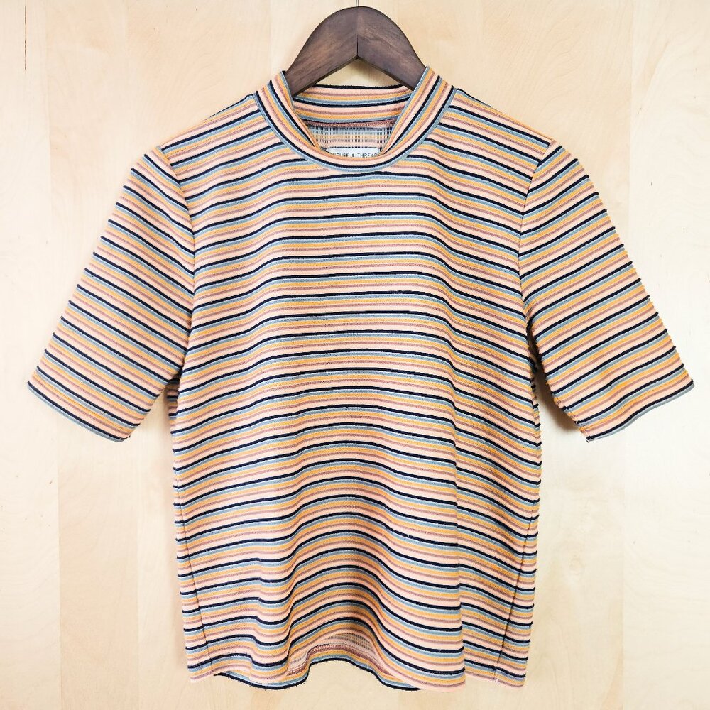 Madewell textured easy crop tee in stripe